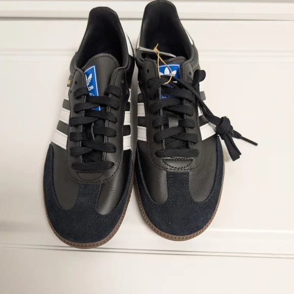 adidas Samba Black and White Athletic Shoes - Picture 3 of 6